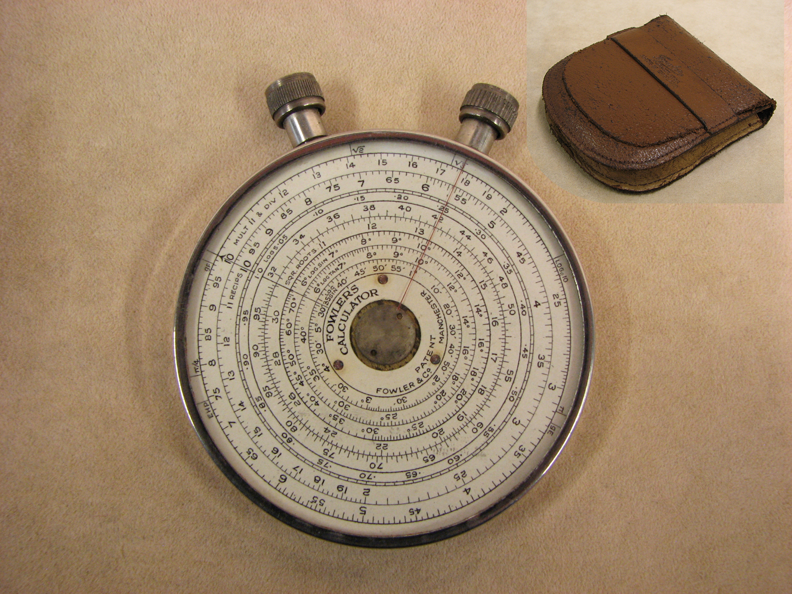 Fowler's double sided Long Scale Calculator with case